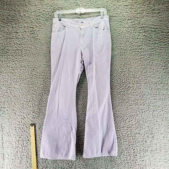 Old Navy Jeans Girls 16 Lavender Purple Corduroy Flare Leg Stretch - Picture 1 of 10